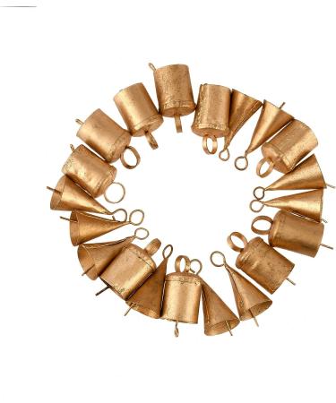 Small Barn Bells Set - 20 Distinctive Rustic Golden Christmas Jingle Bells for Home Decor | Krati Exports - Buy Online on GoSupps.com