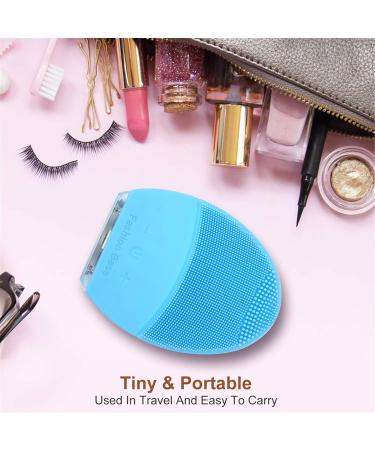 Silicone Facial Cleansing Brush & Face Massager - Ultrasonic Vibrating, Waterproof & Rechargeable - Sonic Electric Exfoliator for Anti-Aging - Blue - Buy Online on GoSupps.com