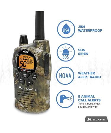 Midland 50 Channel GMRS Two-Way Radio - Long Range Walkie Talkie 2-Pack in Mossy Oak Camo - Black/Mossy Oak Camo - Buy Online on GoSupps.com