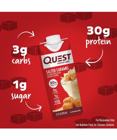 Quest Nutrition Ready to Drink Salted Caramel Protein Shake High Protein & Protein Chips Variety Pack (BBQ Cheddar & Sour Cream Sour Cream & Onion) High Protein Low Carb 1.1 Ounce (Pack of 12) - Buy Online on GoSupps.com