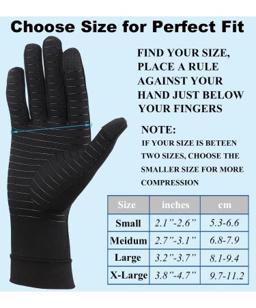 2 Pairs Full Finger Copper Arthritis Gloves | Touchscreen Compression Gloves for Pain Relief | Ideal for Rheumatoid Osteoarthritis & Carpal Tunnel (Medium - Buy Online on GoSupps.com