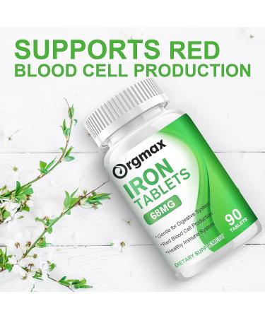 ORGMAX Multivitamin with Iron 68mg Supplement | Energy Support | High Potency | Vegan | 90 Tablets - Buy Online on GoSupps.com