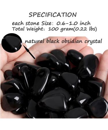 Black Obsidian Crystal Stones - Natural Irregular Polished Tumbled Stones - Bulk Gemstones for Vase Filler and Reiki Energy - 100 Gram - Buy Online on GoSupps.com