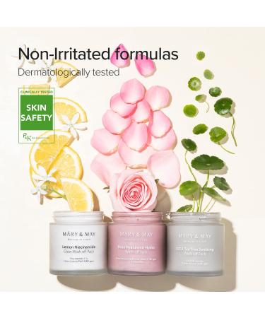 Mary&May Vegan Rose Hyaluronic Hydra Wash Off Mask 125g - Clean Pores, Sebum Control, Longer Hydration | Korean Clay Mask with Hyaluronic & Rose Petals - Marynmay - Buy Online on GoSupps.com