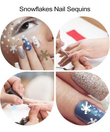 FRCOLOR 3 Boxes Christmas Nail Art Stickers 3D Glitter Snowflake Nail Decal White Nail Sequins Stickers Shining Flakes Manicure Decor for Girls Kids DIY Supplies - Buy Online on GoSupps.com