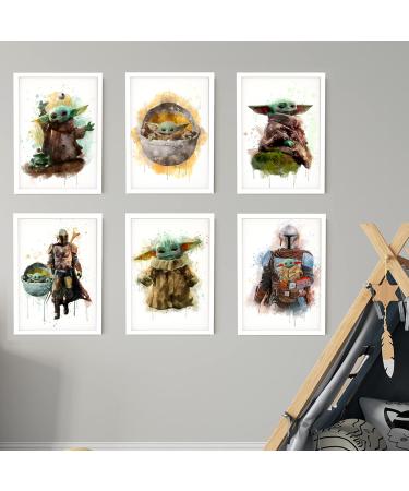 Buy Baby Yoda Art Prints - Set of 6 Mandalorian Grogu Wall Posters for Kids & Office Decor | International Shipping - Buy Online on GoSupps.com