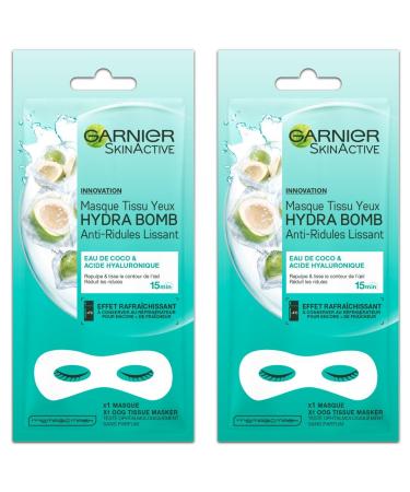 Garnier Skinactive Hydrabomb Anti-Wrinkle Smoothing Eye Tissue Mask 6 g - Pack of 2