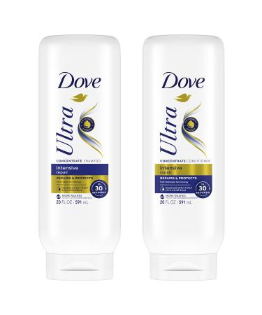 Dove Ultra Intensive Repair Concentrate Shampoo And Conditioner For Damaged Hair Repairs And Protects In 30 Seconds 2X More Washes Combo Pack 20 fl oz (Pack of 2) 20 Ounce (Pack of 2) Dove-Intensive Repair Shampoo and...