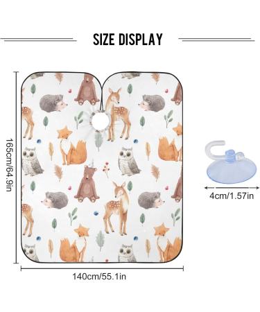 Waterproof Barber Cape - Cute Deer Owl Fox Bear & Cheetah Haircut Bib for Men & Women - Unisex Hair Cutting Cape - Buy Online on GoSupps.com
