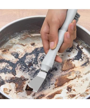Fovolat Kitchen Scraper Tool - Cooktop 2-in-1 Double Head Scraper in Stainless Steel | Non-Slip Household Scraper for Putty and Grease Grime Cleaning for Sinks Faucets Stoves Elbow - Buy Online on GoSupps.com