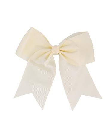 Jumbo Bow Clip with Tails (Ivory)