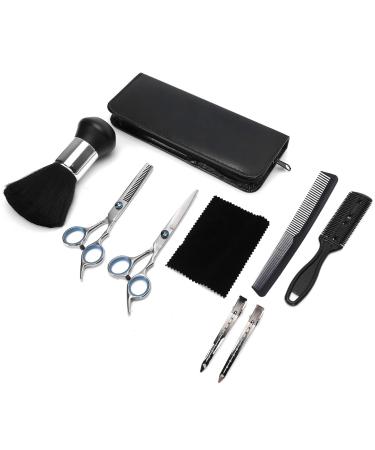 Professional Hair Cutting Thinning Scissors Salon Apron Hair Sweeping Brush Tool Set for Various Hair Types