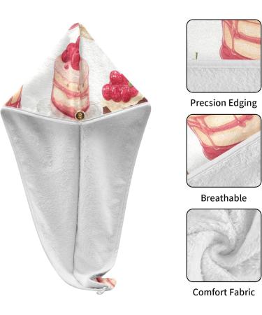 Cherry Cakes Hair Towel 2 Pack | Super Absorbent Quick Dry Hair Turbans for Women & Girls - Perfect Hair Drying Solution - Buy Online on GoSupps.com