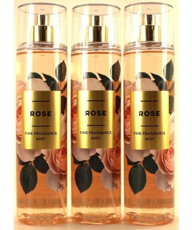 Bath and Body 3 Pack FINE FRAGRANCE MIST 8 fl oz / 236 mL (Packaging may Vary) (ROSE)