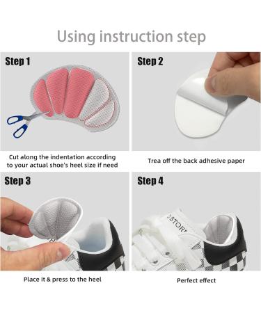 8 Pairs Strong Sticky Heel Grips for Shoes, Anti-Blister Cushion Pads - Gray - Buy Online on GoSupps.com