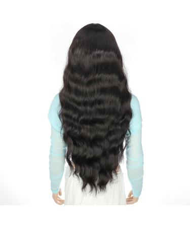 YEESHEDO Long Black Wigs with Fringe - Natural Looking 28 Inches Curly Wavy Synthetic Hair for Women - Ideal for Daily Wear and Halloween Cosplay - Buy Online on GoSupps.com