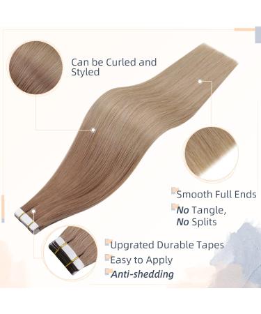 RUNATURE 22 Inch Ombre Blonde Tape in Hair Extensions - Remy Human Hair 50g #10/14 - Buy Online on GoSupps.com
