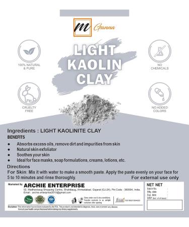 mGanna 100% Natural Light Kaolin Clay Powder 2lb - Ideal for Facial Masks, Creams, Face Masks, Soap Making - 908g - Buy Online on GoSupps.com