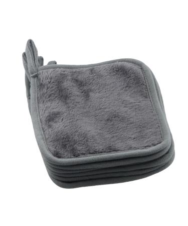 dentedeleao 6 pieces Make-Up Remover Pads Washable Microfibre Cloths Reusable Make-Up Remover Wipes for All Skin Types for Removing Make-Up In Everyday Life and Travelling (Grey 15 * 15 cm)