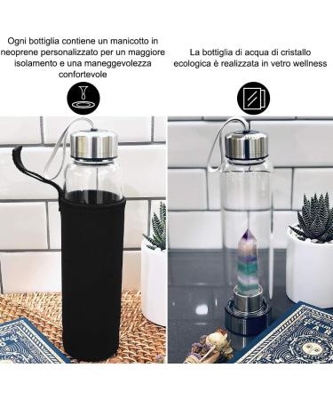 HINATAA Crystal Water Bottle | Detachable 550ml Healing Natural Quartz Bottle | Colorful & Stylish Eco-Friendly Drinkware - Buy Online on GoSupps.com