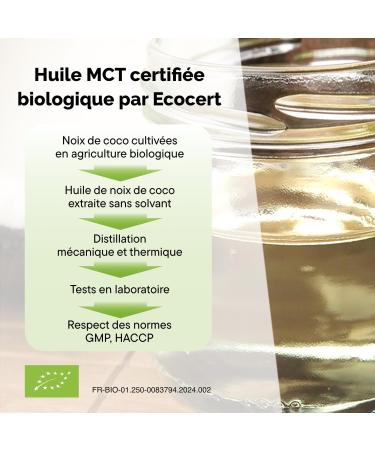 Nutribe MCT Pure bio C8 C10 (Pack of 3x500 ml) Cold pressed - French laboratory | Ketogenic Energy weight loss ideal for the keto diet and intermittent fasting - Buy Online on GoSupps.com