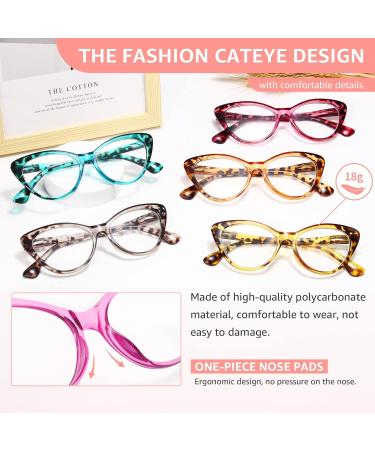 Shop NOVIVON 5 Pack Vintage Cat Eye Reading Glasses for Women - Blue Light Blocking Anti-Glare UV Protection - Buy Online on GoSupps.com