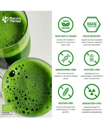 Matcia Therapy 60g | Premium Bio Matcha Tea Powder | 60mg/g EGCG | Boosts Immunity & Energy | Authentic Japanese Green Tea - Buy Online on GoSupps.com