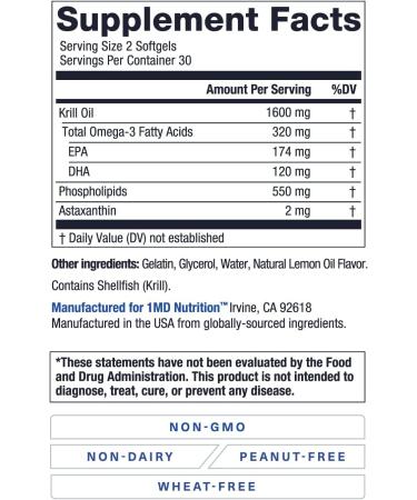1MD Nutrition VisionMD & KrillMD with Antarctic Krill Oil Omega 3 and Vision Support - Astaxanthin EPA DHA OptiLut Lutein Zeaxanthin - Buy Online on GoSupps.com