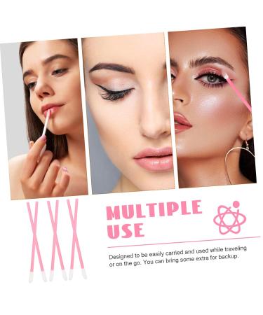Mikinona 100pcs Eyelash & Makeup Brush Set - Lip Balm Eyeshadow Lipstick & Concealer Applicators | Cosmetic Beauty Tools in Pink - Buy Online on GoSupps.com
