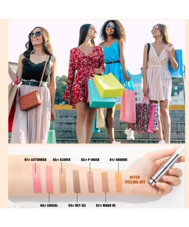 SHENGZE Peel Off Lip Liner Stain Set2in 1 Matte Lip Tint Stain Peel Off Long LastingNonstick Cup LipstickHighly Pigmented Tatto Lipstainwith Transparent Lips OilWaterproofSmudgeProof 06 - Buy Online on GoSupps.com