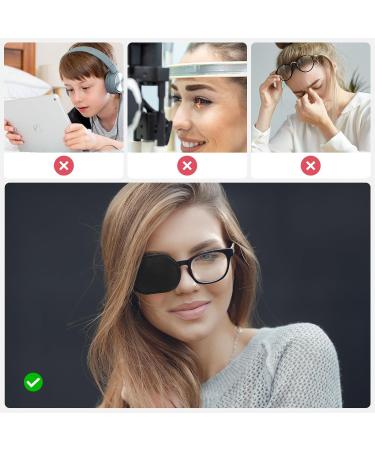 Ouligay 6Pcs Glasses Eye Patch Black Eye Patch for Glasses Non-Woven Fabric Reusable Eye Patches for Lazy Eye Amblyopia Strabismus - Buy Online on GoSupps.com