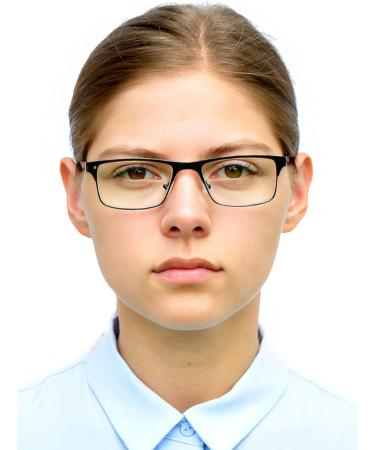 Blue Light Blocking Rectangle Reading Glasses - Stainless Steel Frame (Black) - Anti Blue Light Filter - 1.5 Diopter - Unisex - Buy Online on GoSupps.com