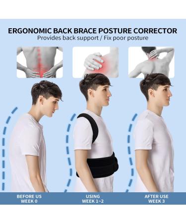 Back Brace Posture Corrector for Men & Women | Lumbar Support for Pain Relief | Scoliosis & Hunchback Aid | Improve Posture (Large - Buy Online on GoSupps.com