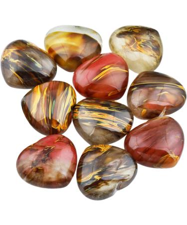 Nupuyai Volcano Cherry Quartz Heart Palm Worry Stone 45mm - Chakra Reiki Healing Crystal for Home Decoration - Buy Online on GoSupps.com