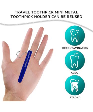 Blmhtwo 2 Routing Teeth Cleaning Tools - Travel Dental Pick Kit Plaque Remover with Keychain & Stand - White/Blue Compact Size - Buy Online on GoSupps.com