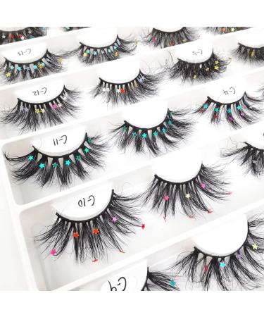 rongweiwang 2x Natural Look Glittery Eyelashes With Sequins Easy Application Long-Lasting Wear Dramatic Christmas Eyelashes Plastic Q-42 - Buy Online on GoSupps.com