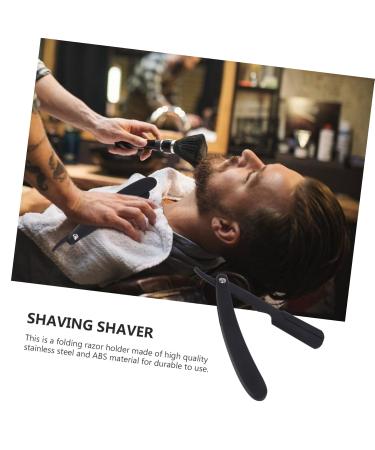 Minkissy Professional Rust-Free Eyebrow Hairdressing Cutter | Foldable Razor Blade Holder | Black 14.5x2.5cm - Precision Cutting Tool for Perfect Eyebrows - Buy Online on GoSupps.com