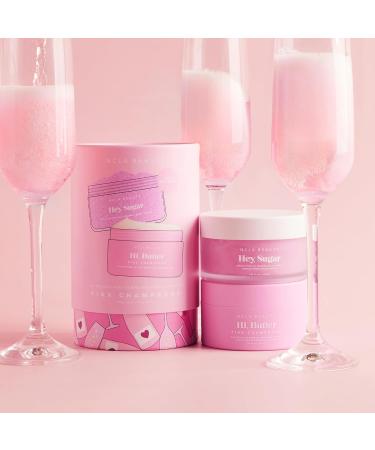 NCLA Beauty All Natural Body Scrub and Body Butter - Exfoliating Sugar Scrub and Moisturizer with Natural Butters and Oils - Pink Champagne - 2 pc - Buy Online on GoSupps.com