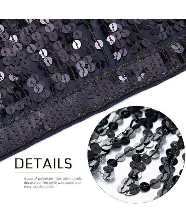 Buy QKEPCY Women's Sequin Fringe Skirt - Metallic Belly Dance Mini Rock for Carnival & Festivals - Stylish Black Quasten Design - Buy Online on GoSupps.com