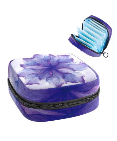 Women's lift Storage pockets Stillpad Watercolor Lila flower art portable period kit pocket feminine product bag for women girls color3