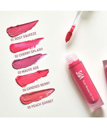 SKINFOOD Soda Mousse Fit Tint 4.5g - Matte Finish Lip Tint with Hyaluronic Acid - Cool-Toned Lip Color (#03 MAUVE ADE) - Buy Online on GoSupps.com
