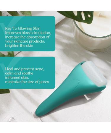 Dr. Pure Ice Roller for Face Massage - Jade Roller and Gua Sha Set for Puffiness Reduction and Skin Tightening - Skin Care Tool in Peacock Blue - Buy Online on GoSupps.com