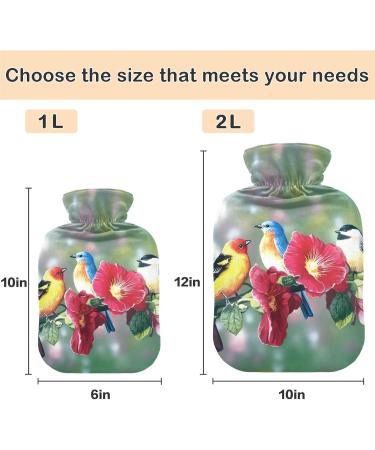 Naanle Flowers & Birds Heat Bottle | 1L Transparent Hot Water Bottle for Pain Relief | Hand & Foot Heating Bags | International Shipping Available - Buy Online on GoSupps.com
