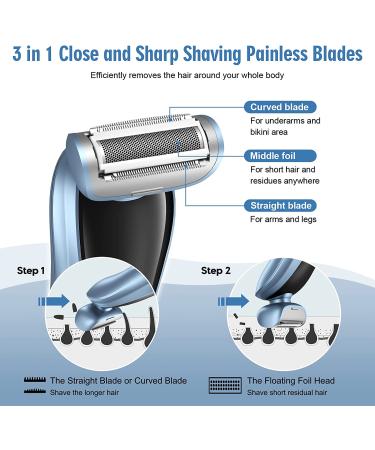 RUPOHU Electric Razor for Women - Bikini Trimmer for Pubic Hair, Legs, and Underarms - Rechargeable and Painless - Wet/Dry Use - Cordless with LED Display - Buy Online on GoSupps.com