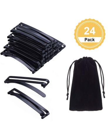 Pack of 24 Black Metal Hair Barrettes Clips for Girls and Women - No-Slip Grip, Stay Tight Hold - Buy Online on GoSupps.com