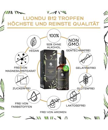 High Dose Vegan Vitamin B12 Drops - 50ml Alcohol-Free 1700 Drops with Adenosyl & Methylcobalamin - Buy Online on GoSupps.com