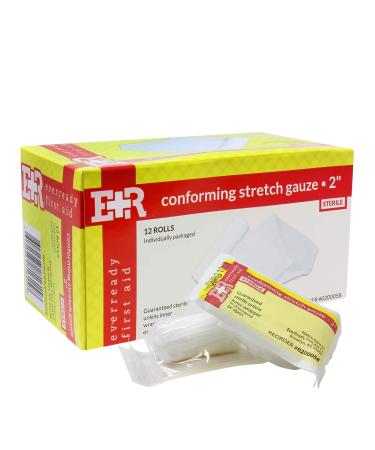 Ever Ready First Aid Sterile Conforming Gauze Roll Bandage - Box of 12-2 inch 2"