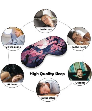 Shop Japanese Mount Fuji Cherry Blossom Sleep Eye Mask - Adjustable Light Blocking Blindfold for Men & Women - Buy Online on GoSupps.com
