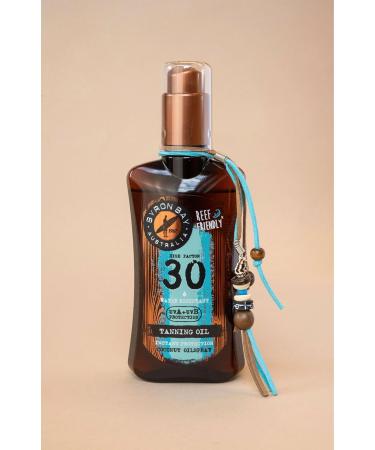 Byron Bay Australia Fast Bronzing Tanning Oil SPF 30 Spray - UVA & UVB Instant Protection Non-Greasy Water-Resistant with Vitamin E & Aloe Vera Coconut Scent 200ml - Buy Online on GoSupps.com