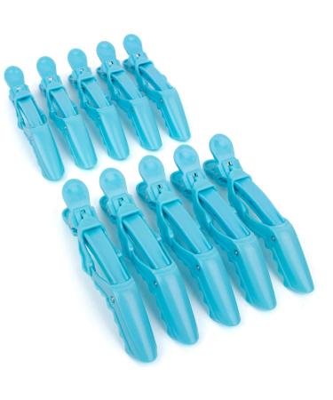 The Hair Shop Shark Clip | Enhanced Croc Crocodile Alligator Grip Clip (2nd Generation) | Sectioning Tool for Women | US Patented | Professional Salon Quality - Made In Korea (10 Pack) (Sky Blue)